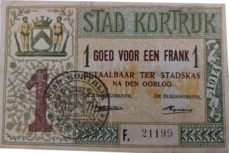 West Flanders (Kortrijk) 1 Franc, 1914 image