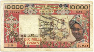Western African States 10.000 Francs, 1977 image