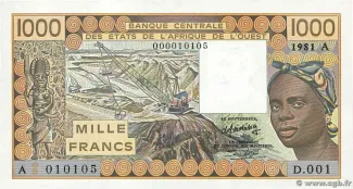 Western African States 1.000 Francs, 1990 image