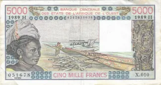 Western African States 5.000 Francs, 1992 image