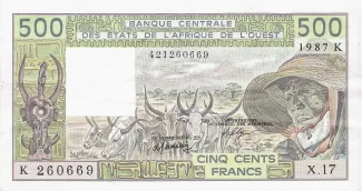 Western African States 500 Francs, 1990 image