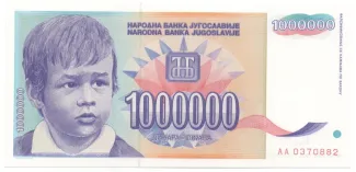 Yugoslavia 1.000.000 Dinara, 1993 obverse