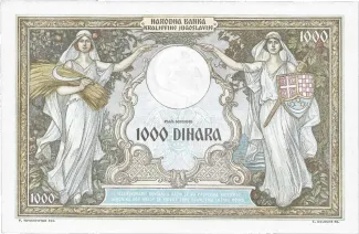 Yugoslavia 1.000 Dinara, 1931 reverse