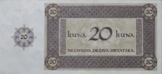 Yugoslavia 20 Kune, 1944 P-9 reverse