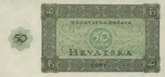 Yugoslavia 50 Kune, 1944 P-10 reverse