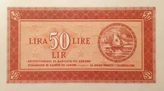 Yugoslavia 50 Lira, 1945 reverse