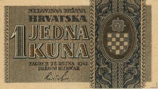 Yugoslavia 1 Kune, 1942 P-7 - P#7a - single letter prefix obverse