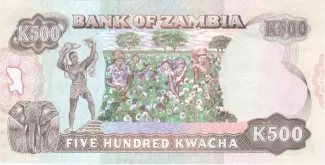 Zambia 500 Kwacha, 1991 reverse