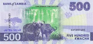 Zambia 500 Kwacha, 2024-2025 - Signature: Dr. Denny H. Kalyalya reverse