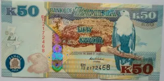Zambia 50 Kwacha, 2014 P-55 obverse