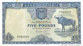 Zambia 5 Pounds, 1964 image