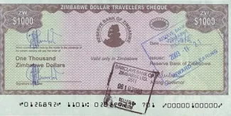 Zimbabwe 1,000 Dollars, 2003 P-15 obverse