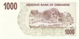 Zimbabwe 1.000 Dollars, 2006 reverse