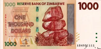 Zimbabwe 1.000 Dollars, 2007 obverse