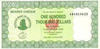 Zimbabwe 100.000 Dollars, 2006 image