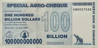 Zimbabwe 100.000.000.000 Dollars, 2008 obverse