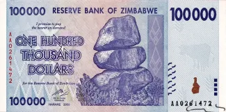 Zimbabwe 100.000 Dollars, 2008 obverse