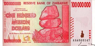 Zimbabwe 100.000.000 Dollars, 2008 obverse