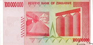Zimbabwe 100.000.000 Dollars, 2008 reverse