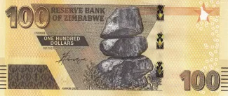 Zimbabwe 100 Dollars, 2020-2023 obverse