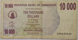 Zimbabwe 10.000 Dollars, 2006 obverse