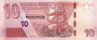 Zimbabwe 10 Dollars, 2020 obverse