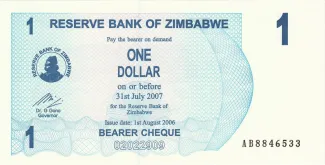 Zimbabwe 1 Dollar, 2006 obverse