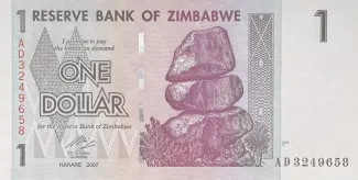 Zimbabwe 1 Dollar, 2007 obverse