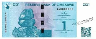 Zimbabwe 1 ZiG, 2024 obverse