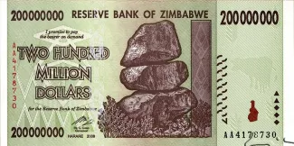 Zimbabwe 200.000.000 Dollars, 2008 obverse