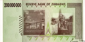 Zimbabwe 200.000.000 Dollars, 2008 reverse