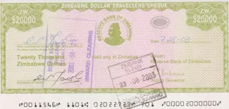 Zimbabwe 20,000 Dollars, 2003 P-18 obverse