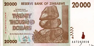 Zimbabwe 20.000 Dollars, 2008 obverse