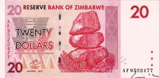 Zimbabwe 20 Dollars, 2007 obverse