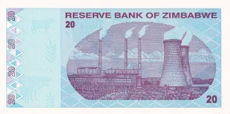 Zimbabwe 20 Dollars, 2009 reverse