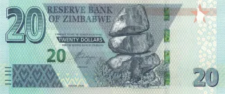 Zimbabwe 20 Dollars, 2020 obverse