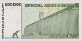 Zimbabwe 25.000.000.000 Dollars, 2008 reverse