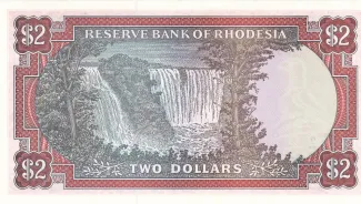 Rhodesia 2 Dollars, 1970-1979 reverse