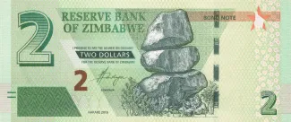 Zimbabwe 2 Dollars, 2016 obverse