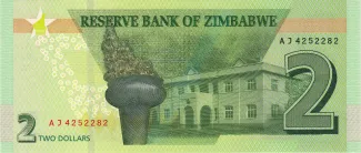 Zimbabwe 2 Dollars, 2019 reverse