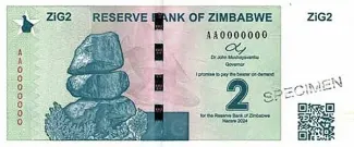 Zimbabwe 2 ZiG, 2024 obverse