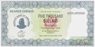 Zimbabwe 5.000 Dollars, 2003 image