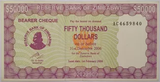 Zimbabwe 50.000 Dollars, 2006 image