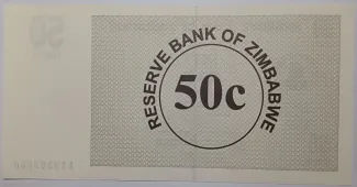 Zimbabwe 50 Cents, 2006 reverse