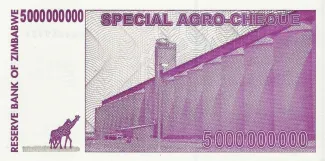 Zimbabwe 5.000.000.000 Dollars, 2008 reverse