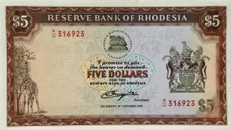 Rhodesia 5 Dollars, 1979 image
