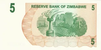 Zimbabwe 5 Dollars, 2006 reverse