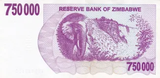 Zimbabwe 750.000 Dollars, 2007 reverse